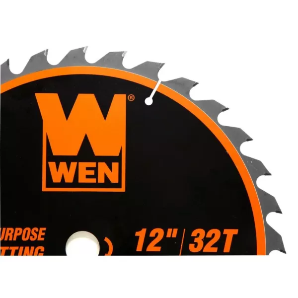 WEN 12 in. 32-Tooth and 80-Tooth Carbide-Tipped Professional Woodworking Saw Blade Set (2-Pack)