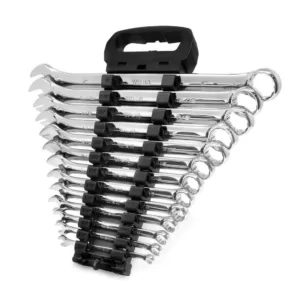 WEN Professional-Grade SAE Combination Wrench Set with Storage Rack (13-Piece)