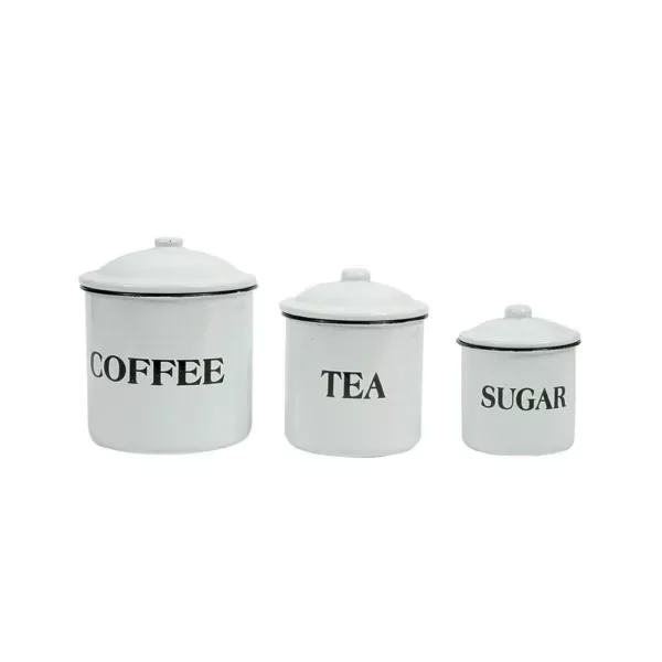 3R Studios 3-Piece Metal Canister Set with Labels