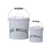 3R Studios White Enameled Pet Treat Containers (Set of 2 Sizes)