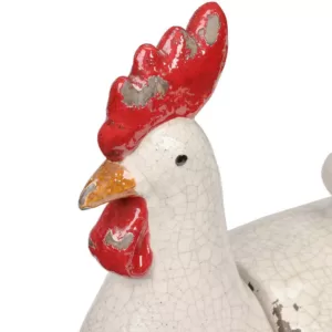 3R Studios 14 in. H x 20 in. W Stoneware Rooster Container