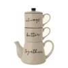 3R Studios 18 oz. White Stackable Teapot and Mugs