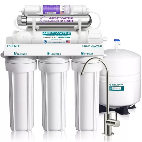 APEC Water Systems Essence 75 GPD 7-Stage Reverse Osmosis Water Filtration System with Alkaline Mineral pH+ and UV Ultra-Violet Sterilizer