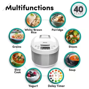 AROMA 3 Qt. White Electric Multicooker