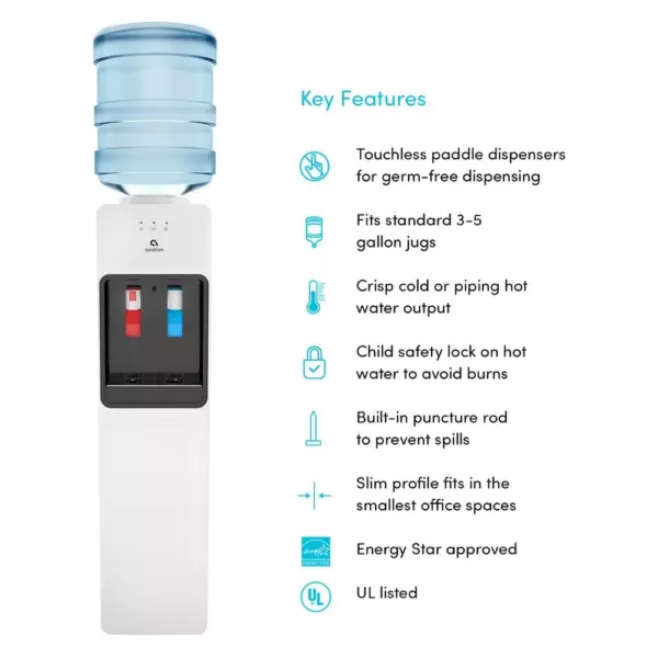 Avalon Top Loading Water Cooler Dispenser - Hot & Cold Water,UL/Energy Star Approved