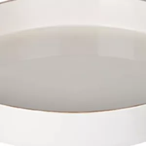 Benzara White Sturdy Plastic Round Tray