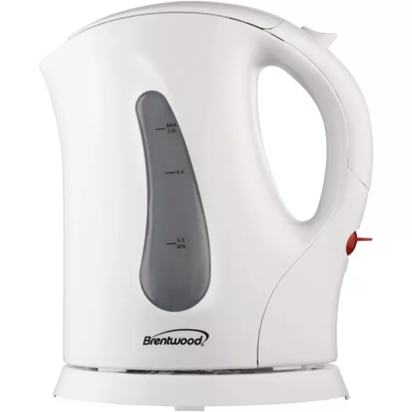 Brentwood Appliances 4-Cup White Cordless Plastic Tea Electric Kettle