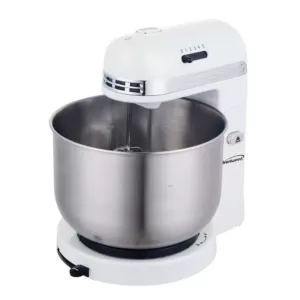 Brentwood Appliances 3 Qt. 5-Speed White with Stainless Steel Mixing Bowl Stand Mixer