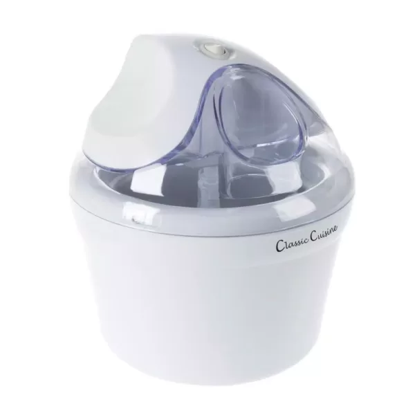 Classic Cuisine 1 Qt. White Ice Cream Maker and Frozen Yogurt Machine with Recipe Booklet