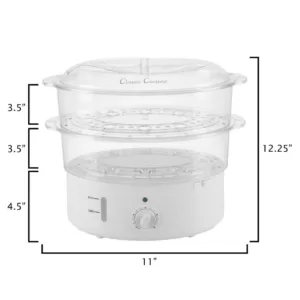 Classic Cuisine 6.3 Qt. White Rice Cooker with Built-In Timer and Locking Lid