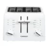 Cuisinart Compact 4-Slice White Wide Slot Toaster with Crumb Tray