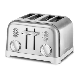 Cuisinart Classic Series 4-Slice White Wide Slot Toaster with Crumb Tray