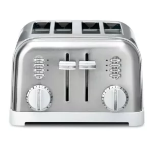 Cuisinart Classic Series 4-Slice White Wide Slot Toaster with Crumb Tray