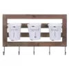 DANYA B Hanging Metal Utensil Caddy with Hooks and Tin Buckets