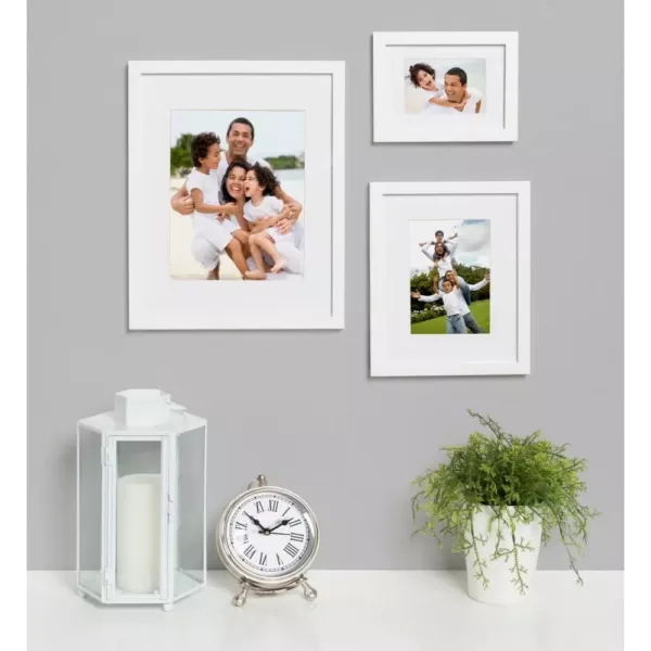 DesignOvation Gallery 5 in. x 7 in. Matted to 3.5 in. x 5 in. White Picture Frame (Set of 4)