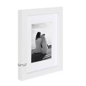 DesignOvation Gallery 5 in. x 7 in. Matted to 3.5 in. x 5 in. White Picture Frame (Set of 4)