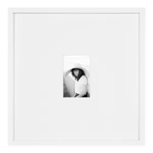 DesignOvation Gallery 17 in. x 17 in. matted to 4 in. x 6 in. White Picture Frame