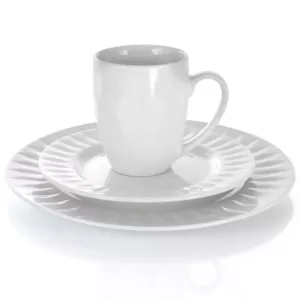 Elama 18-Piece Sienna White Porcelain Dinnerware Set (Service for 4)