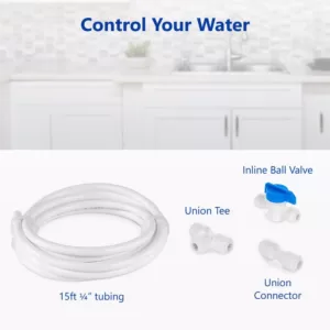 Express Water Refrigerator Connection Kit for Reverse Osmosis Water Filtration System Includes 15 ft. Tubing and Fittings