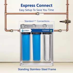 Express Water Express Water 3 Stage Whole House Water Filtration System – SED, Charcoal, Carbon – includes Pressure Gauges and more