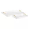 Kate and Laurel Lipton 18 in. x 3 in. x 28 in. White/Gold Decorative Tray