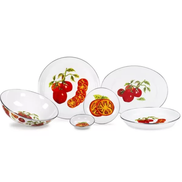 Golden Rabbit Tomatoes 5 qt. Enamelware Round Catering Bowl