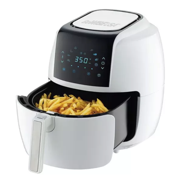 GoWISE USA 8-in-1 5.8 Qt. Touch Screen White Air Fryer with Recipe Book