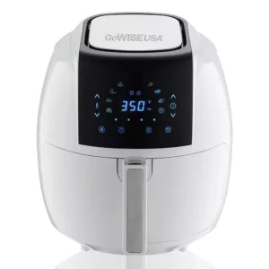 GoWISE USA 8-in-1 5.8 Qt. Touch Screen White Air Fryer with Recipe Book