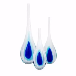 IMAX Toledo White Glass Vases (Set of 3)