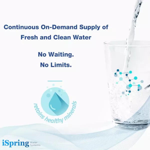 ISPRING Tankless Reverse Osmosis Water Filtration System, Smart Faucet, 2:1 Pure to Drain Ratio, 500 GPD