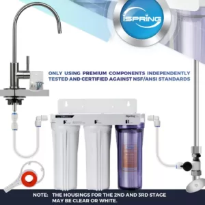 ISPRING 3-Stage Under Sink High Capacity Tankless Drinking Water Filtration System-Includes Sediment 2x Cto Carbon Block Filters