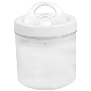 Home Basics 0.9 l Twist 'N Lock Air-Tight White Round Plastic Canister