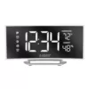 La Crosse Technology Curved Mirror LED Alarm Clock with Temperature & Humidity, USB Port