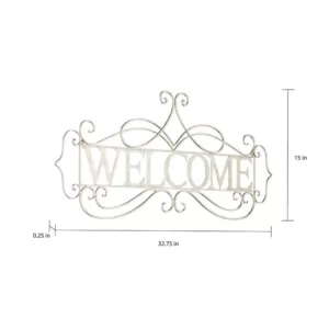 Lavish Home "Welcome" Decorative Rustic Metal Cutout Wall Sign