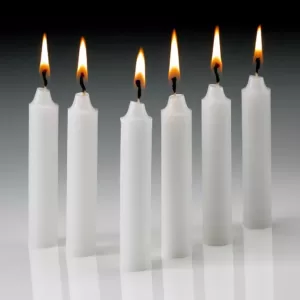 Light In The Dark 4 in. x 1/2 in. Thick White Taper Candles (Set of 60)