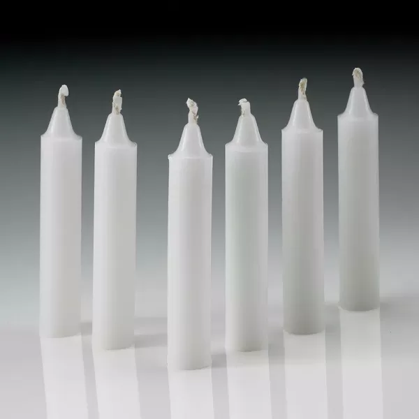 Light In The Dark 4 in. x 1/2 in. Thick White Taper Candles (Set of 60)