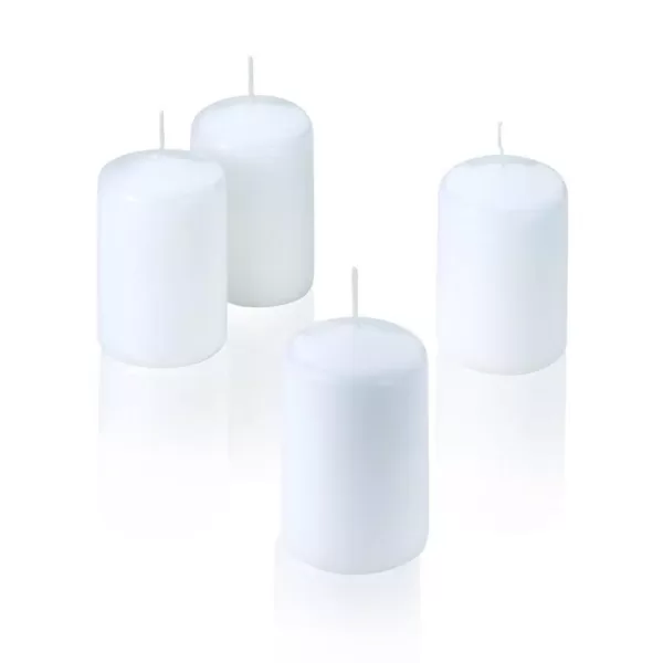 Light In The Dark 3 in. Tall x 2 in. Wide Unscented White Pillar Candle (Set of 4)