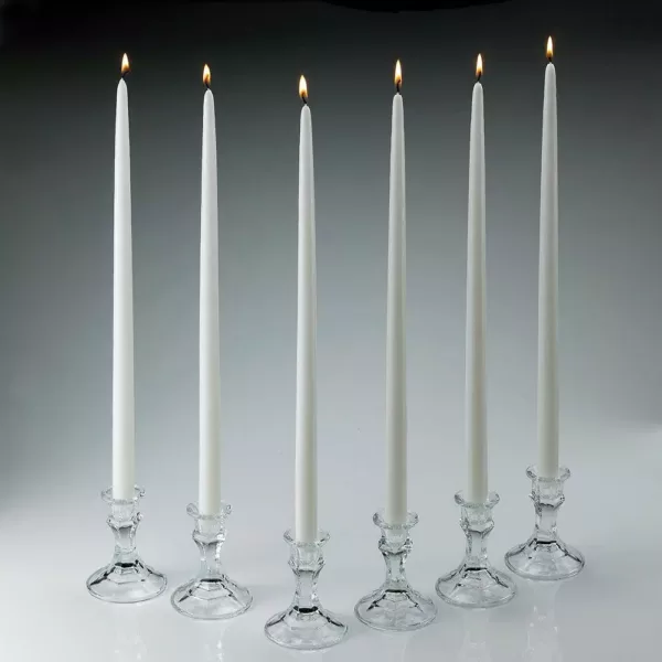 Light In The Dark 18 in. Tall White Taper Candles (Set of 12)