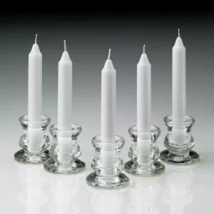 Light In The Dark 6 in. Tall 3/4 in. Thick Unscented White Taper Candles (Set of 80)