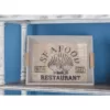 LITTON LANE Coastal Living Wooden "SEAFOOD"  White Decorative Trays (Set of 2)