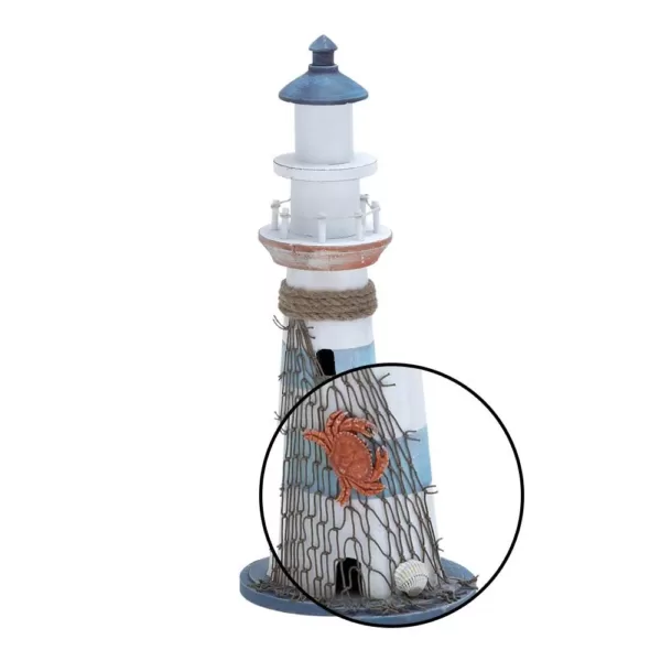 LITTON LANE 6 in. x 16 in. Coastal Living White Wooden Lighthouse