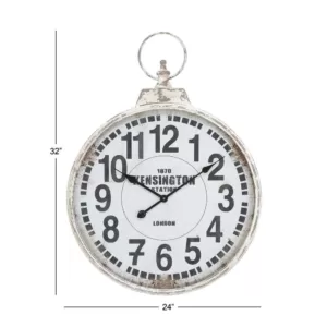 LITTON LANE 32 in. x 24 in. London Inspired Antique Round Wall Clock