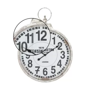 LITTON LANE 32 in. x 24 in. London Inspired Antique Round Wall Clock