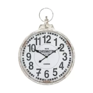 LITTON LANE 32 in. x 24 in. London Inspired Antique Round Wall Clock