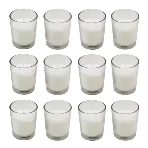 LUMABASE Candles (15 Hours) in Clear Glass Votives 12-Count