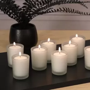 LUMABASE 12 Candles (15 Hours) in Frosted Glass Votives