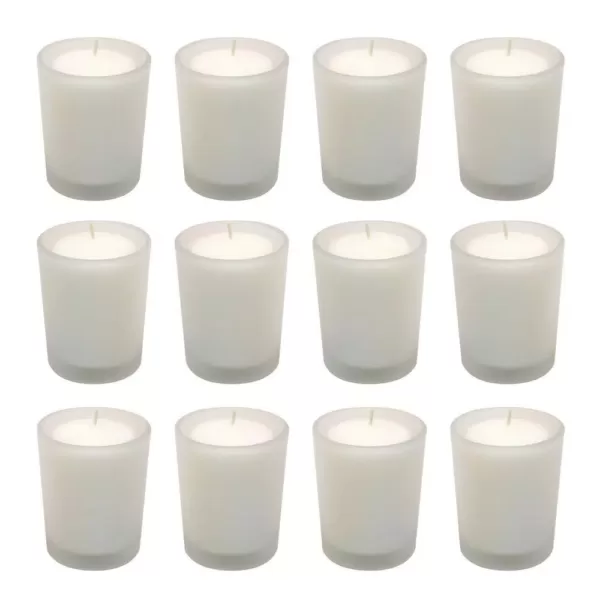 LUMABASE 12 Candles (15 Hours) in Frosted Glass Votives