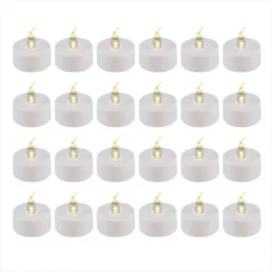 LUMABASE Battery Operated LED Tea Lights in White (24-Count)