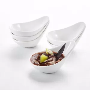 MALACASA 4.5 in. White Ceramic Ramekins Souffle Dishes for Creme Brulee (Set of 6)