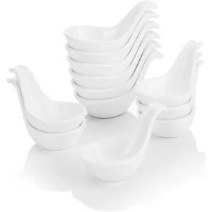 MALACASA 3.75 in. Porcelain White Ramekins Souffle Dishes(Set of 12)